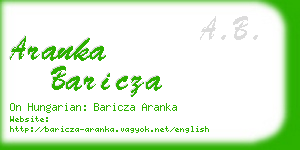 aranka baricza business card